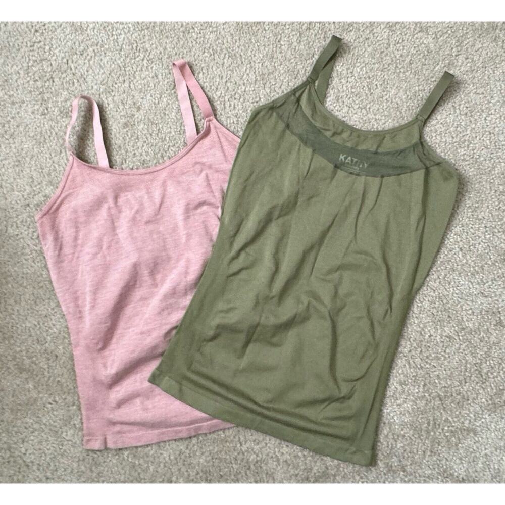 Kathy maternity tank punk & green bundle adjustable straps women’s size medium